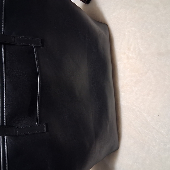 Black Textured Leather Backpack - Picture 14 of 15